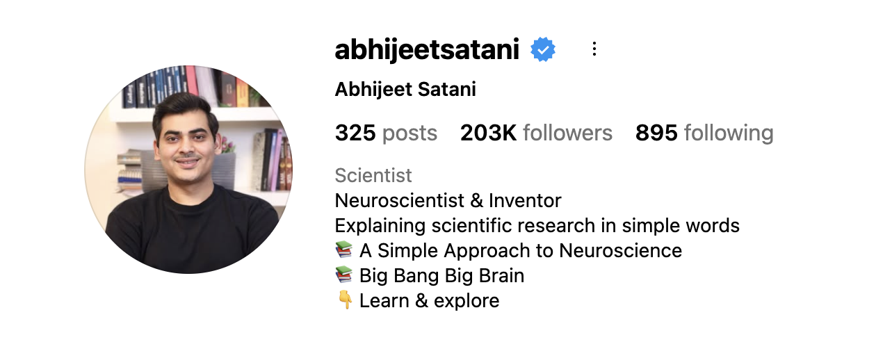 Abhijeet Satani — Instagram profile with 203K followers